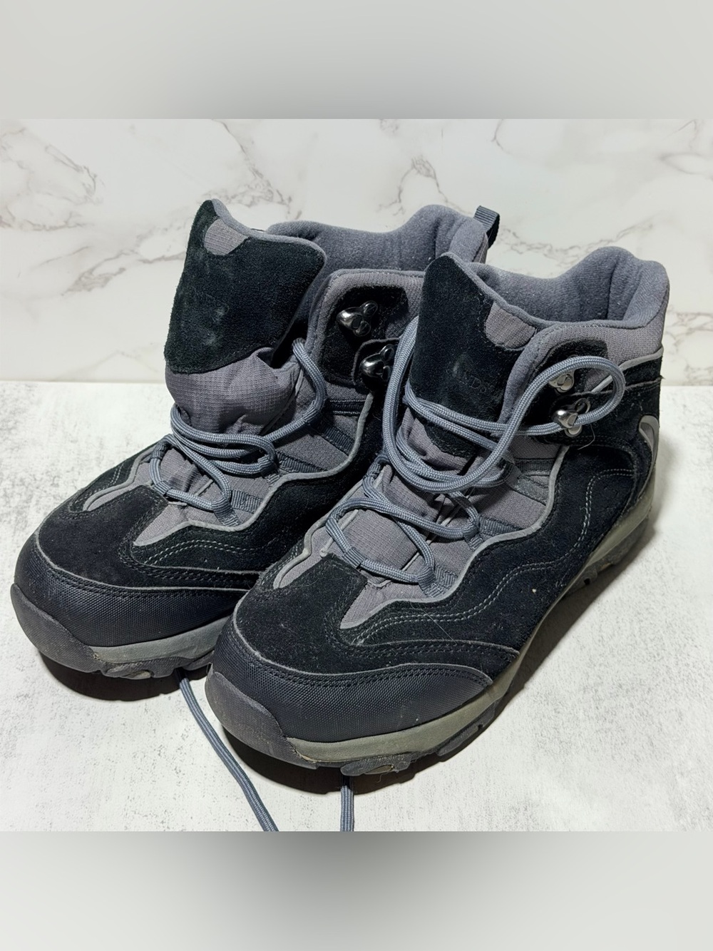 Lands’ End Women Black and Gray Hiking Boots
